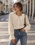 Camiseiro Bordado em Bege